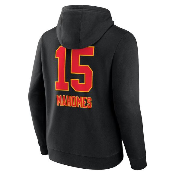 NWT! Fanatics Patrick Mahomes Black Kansas City Chiefs Pullover Hoodie - Size M - Picture 2 of 5